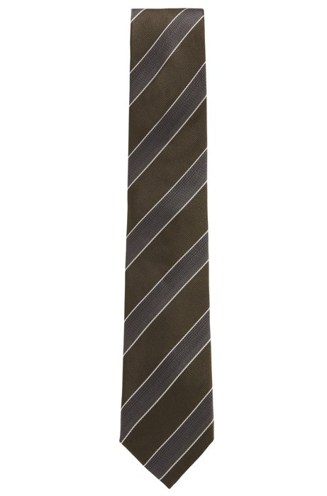 Stropdas in een jacquard van zijde met strepen