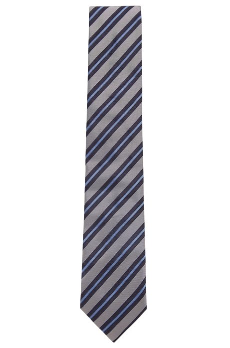 Stropdas in een jacquard van zijde met strepen