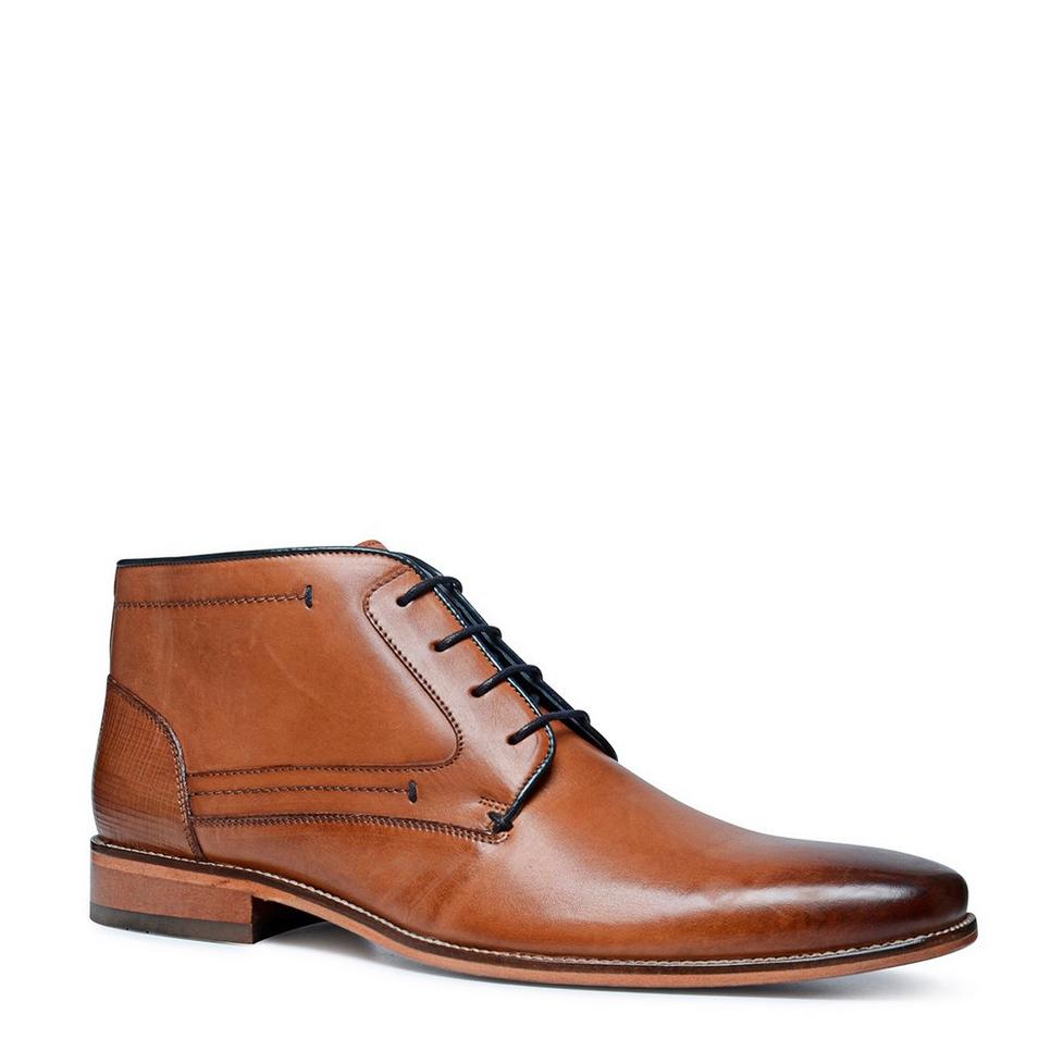 Leren Veterschoen Cognac