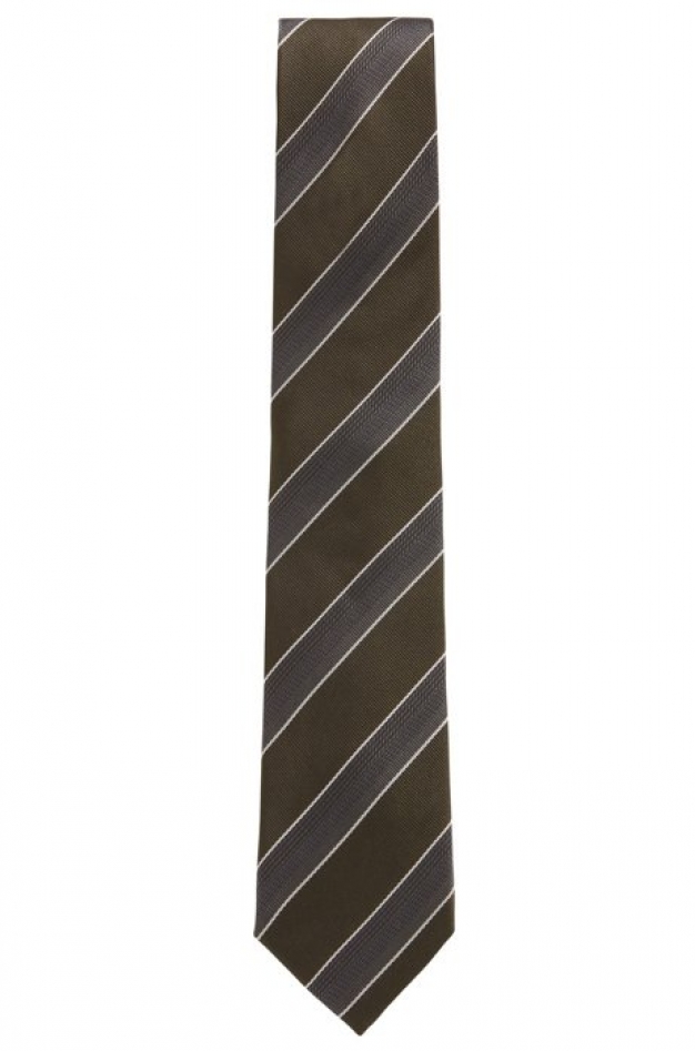 Stropdas in een jacquard van zijde met strepen