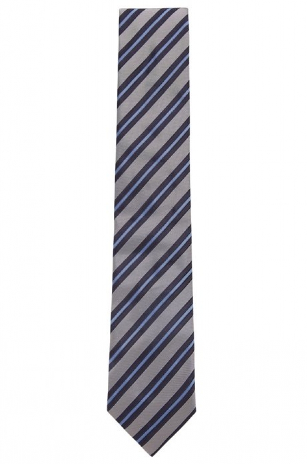 Stropdas in een jacquard van zijde met strepen