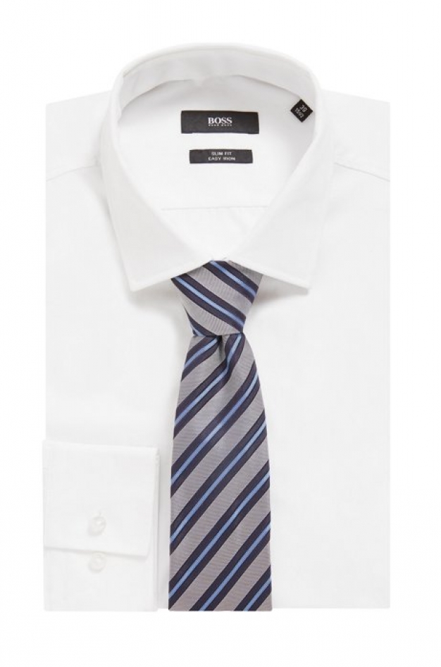 Stropdas in een jacquard van zijde met strepen