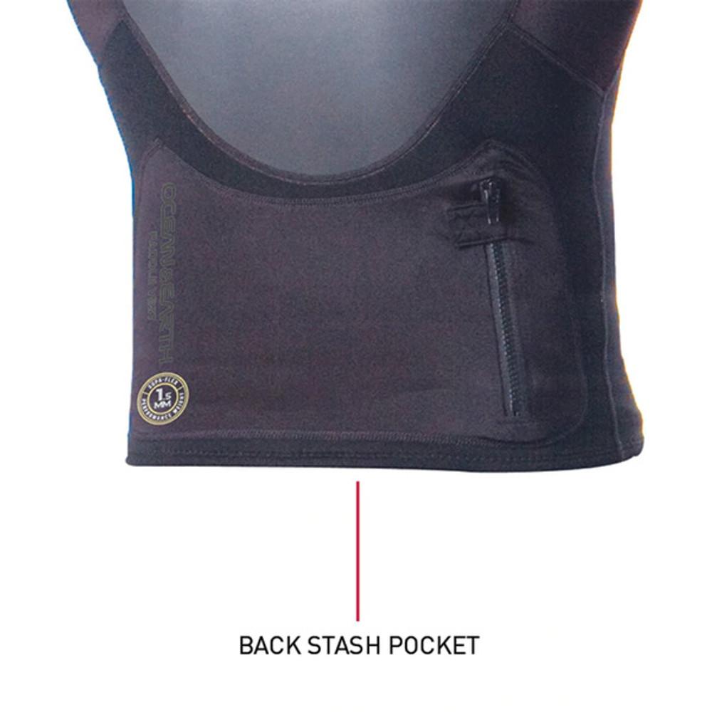 Supa-Flex Paddle Front Zip Long Sleeve Wetsuit Vest 1.5mm | Black | Surfing Top