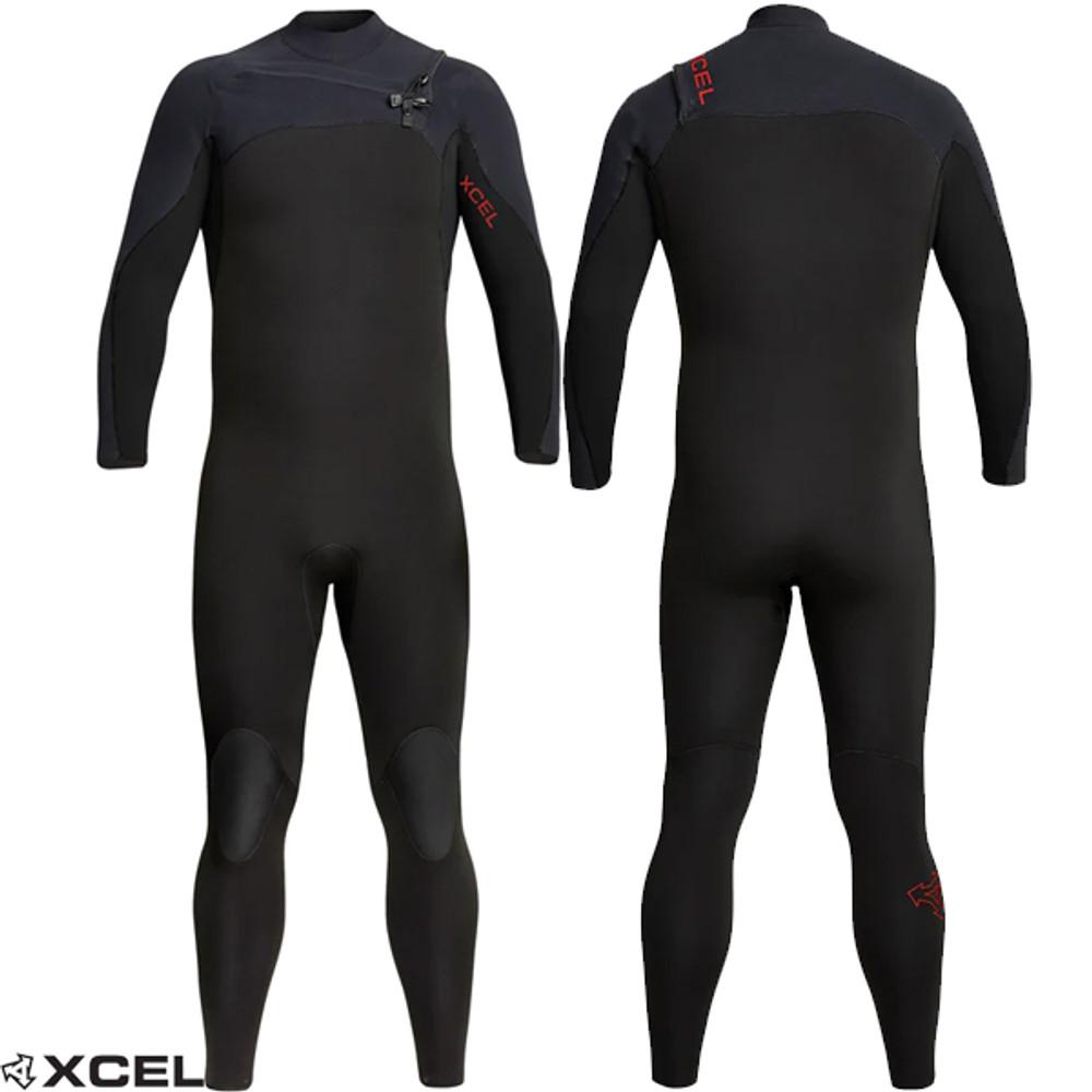 XCEL | Phoenix Steamer Wetsuit 3/2mm| Black | Mens Surfing Wettie | Chest Zip
