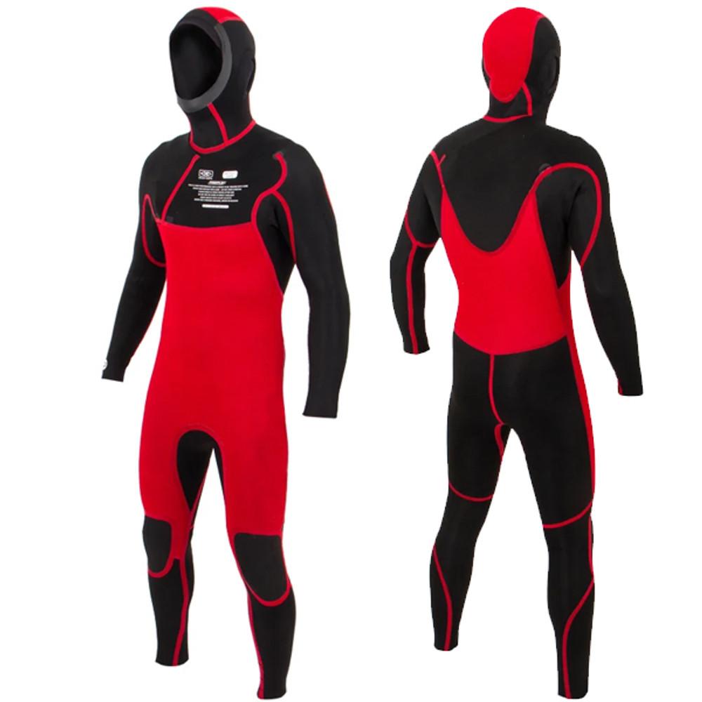 Free-Flex Hooded 5:4mm Wetsuit Steamer| Chest Zip | Full Surfing Wetsuit | Ocean and Earth | Mens