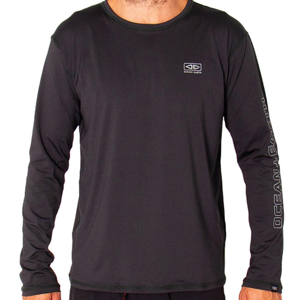 Ocean and Earth | Surf Shirt Graphite | Long Sleeve | Rash Vest | Loose Fit | Beach and Water Activities
