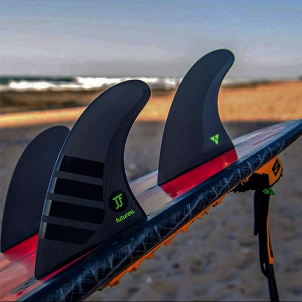 John John Florence JJF Medium Thruster Fin Set | Alpha Carbon | Futures Fins | All Round Performance