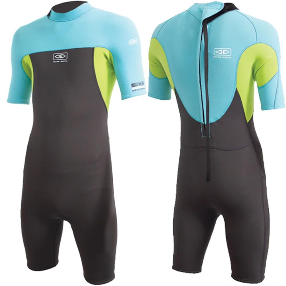 Ocean and Earth Youth Boys Free-Flex Springsuit 2mm | Back Zip | Black/Blue