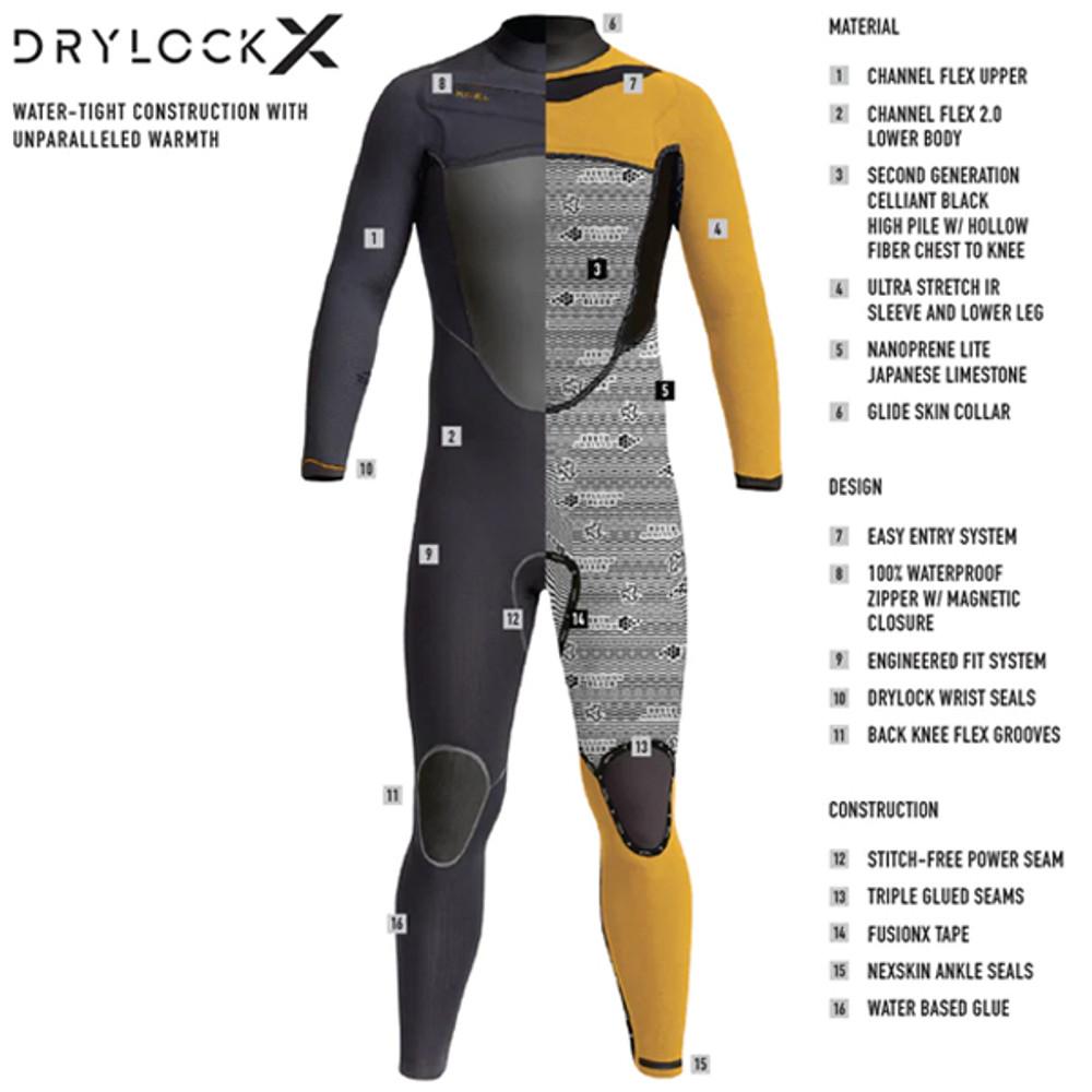 XCEL | Drylock-X Wetsuit Steamer 3:2mm | Chest Zip | Black | Xcel Wetsuits | Best Surfing Wetsuit | Newest Release