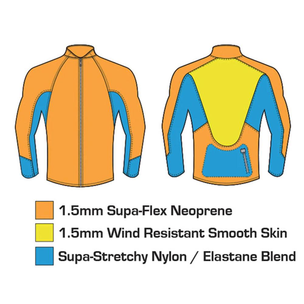 Supa-Flex Paddle Front Zip Long Sleeve Wetsuit Vest 1.5mm | Black | Surfing Top