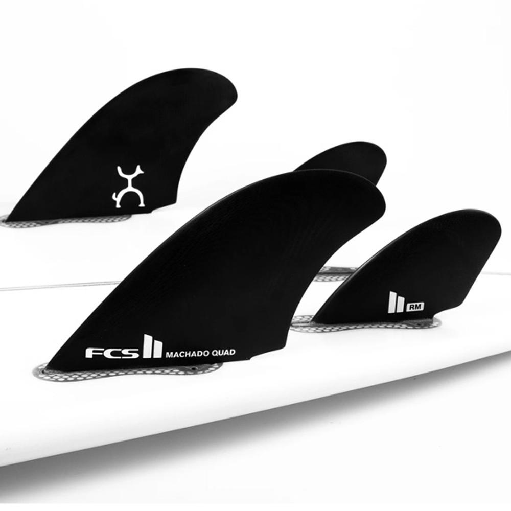 FCSII Rob Machado Seaside Quad 4 Fin Set | Performance Glass | FCS2 Surfboard Fins | Responsive Turning | Surfing Fins For High Volume Boards